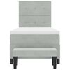 vidaXL Boxspringbett mit Matratze Hellgrau 80 x 200 cm Samt
