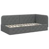 vidaXL Eckbettgestell mit Matratze Dunkelgrau 90 x 200 cm Stoff