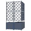 vidaXL Garten-Pflanzgef&auml;&szlig; 3 pcs Grau 80 x 80 x 143 cm Stahl
