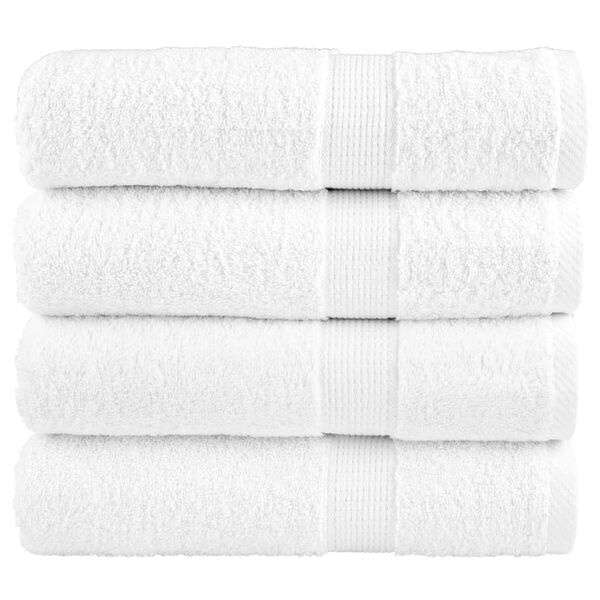 vidaXL Premium Duscht&uuml;cher SOLUND 4 Stk. Wei&szlig; 70x140 cm 600 g/m&sup2;