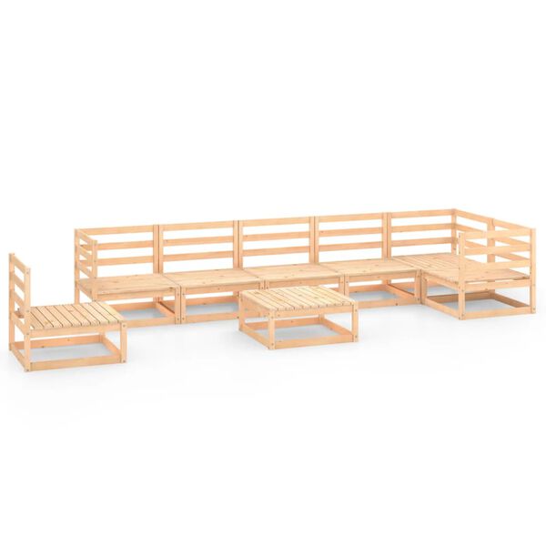 vidaXL 8-tlg. Garten-Lounge-Set Massivholz Kiefer
