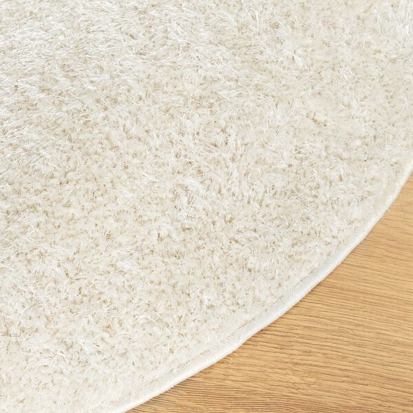 vidaXL Teppich ISTAN Hochflor Gl&auml;nzend Creme &Oslash; 160 cm