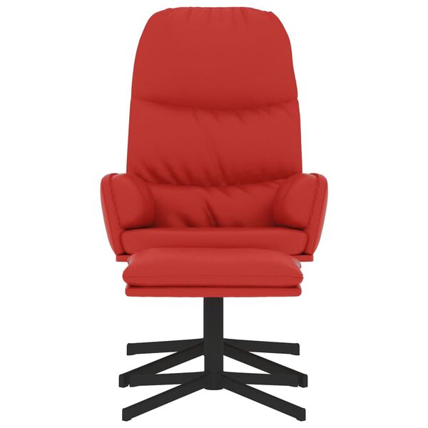 vidaXL Relaxsessel mit Hocker Weinrot Kunstleder