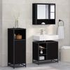 vidaXL Badezimmerm&ouml;bel-Set 3 pcs Schwarz Eichen-Optik Holzwerkstoff