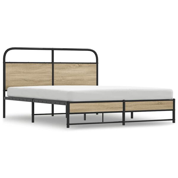 vidaXL Metallbett ohne Matratze R&auml;uchereiche 160x200 cm