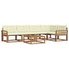 vidaXL Outdoor-Sofagarnitur 6 stk. Natur und Creme