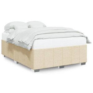 vidaXL Bettgestell ohne Matratze Creme 140x200 cm Stoff