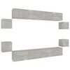 vidaXL 8-tlg. TV-Schrank-Set Betongrau Holzwerkstoff