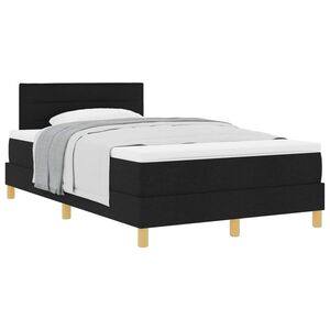 vidaXL Boxspringbett mit Kissen Schwarz 120 x 190 cm Stoff