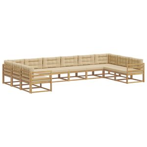 vidaXL Outdoor-Sofagarnitur 10 stk. Wei&szlig; und Beige