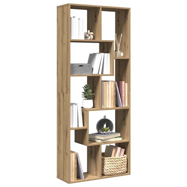 vidaXL Raumteiler-B&uuml;cherregal Artisan-Eiche 67x25x161,5 cm