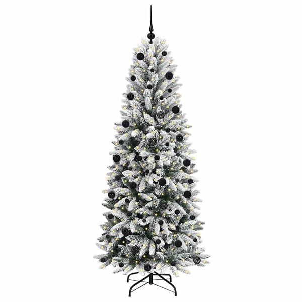vidaXL K&uuml;nstlicher Weihnachtsbaum mit 300 LEDs mit St&auml;nder Wei&szlig; 210 cm