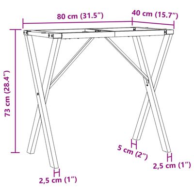 vidaXL Esstisch-Gestell in X-Form 80x40x73 cm Gusseisen