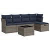 vidaXL 6-tlg. Garten-Sofagarnitur mit Kissen Grau Poly Rattan