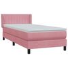 vidaXL Boxspringbett mit Matratze Rosa 80x220 cm Samt