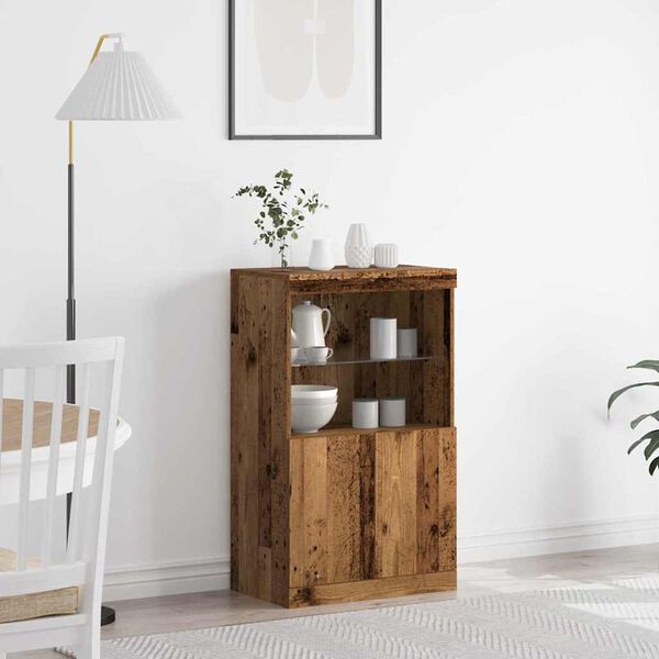 vidaXL LED-Sideboard Braun 60 x 37 x 100 cm Holzwerkstoff