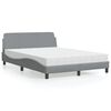 vidaXL Bett mit Matratze "Dover" Hellgrau 140x200 cm Stoff