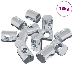 vidaXL M&ouml;belzylinder-Mutter 3462 pcs Zink-beschichtet M6 x 13 mm Eisen