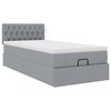 vidaXL Ottomane Bett mit Matratze & LEDs Hellgrau 80x200 cm Stoff