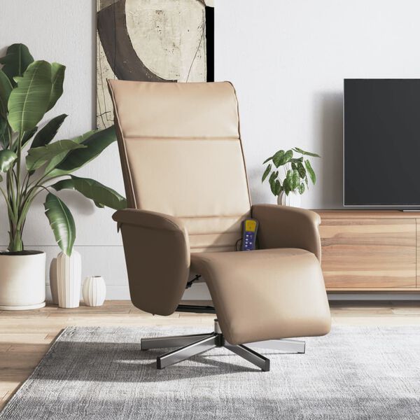vidaXL Relaxsessel mit Fu&szlig;teil Cappuccino-Braun Kunstleder