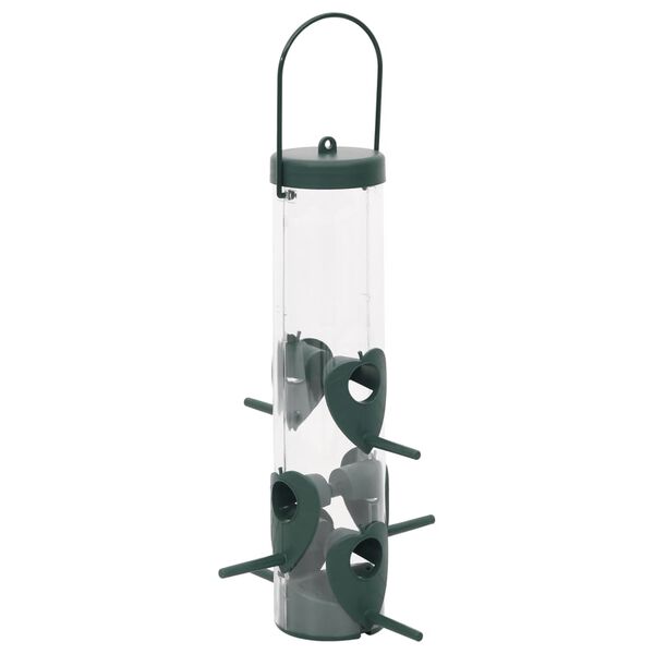 vidaXL Vogelfutterspender 3 Stk. Dunkelgr&uuml;n 17x17x32 cm