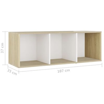 vidaXL 5-tlg. TV-Schrank-Set Weiß Sonoma-Eiche Holzwerkstoff