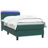 vidaXL Boxspringbett mit Matratze & LED Dunkelgr&uuml;n 100x220 cm Samt
