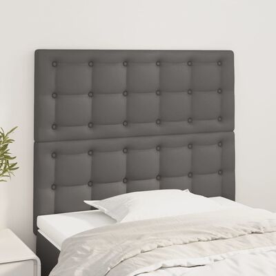 vidaXL Kopfteile 2 Stk. Grau 80x5x78/88 cm Kunstleder