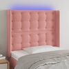 vidaXL LED Kopfteil Rosa 83x16x118/128 cm Samt