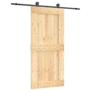 vidaXL Schiebet&uuml;r 95 x 210 cm Massivkiefer (Unbehandelt)