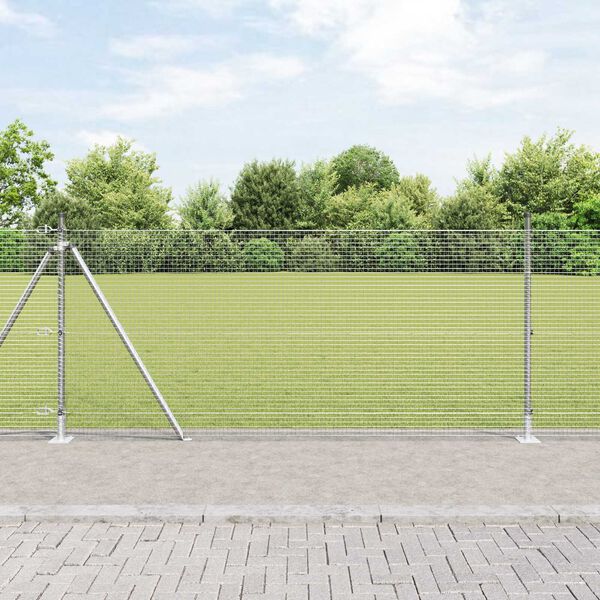 vidaXL Zaunpfosten Silber 100 x 1 m (19 x 19 mm Maschen) Stahl