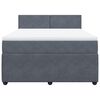 vidaXL Boxspringbett mit Matratze Dunkelgrau 160x200 cm Samt