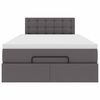 vidaXL Ottoman-Bett mit Matratzen & LEDs Grau 120x190 cm Kunstleder