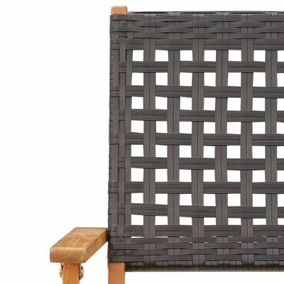 vidaXL Gartenstühle 4 Stk. Klappbar Schwarz Poly Rattan & Massivholz