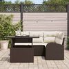 vidaXL Gartensofa-set mit Kissen mit Speicher 5 pcs Braun Poly Rattan