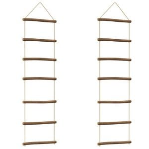 vidaXL Wanddekorationen in Leiterform 2Stk. 30x100cm Nat&uuml;rlicher Zweig