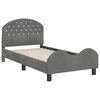 vidaXL Kinderbettgestell mit Kopfteil Dunkelgrau 80 x 160 cm Samt