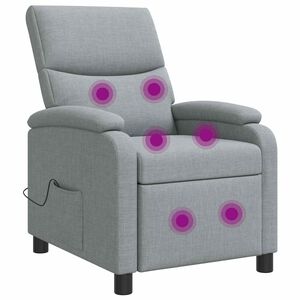 vidaXL Massage Relaxsessel Hellgrau Stoff