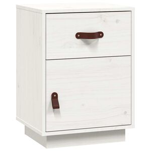 vidaXL Nachttisch Wei&szlig; 40x34x55 cm Massivholz Kiefer