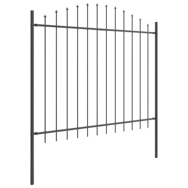 vidaXL Gartenzaun Grau 170 x 165 cm Pulverbeschichteter Stahl