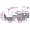 vidaXL Garten-Sofa-Set mit Kissen mit Speicher 8 pcs Grau Poly Rattan