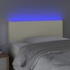 vidaXL LED Kopfteil Creme 100x5x78/88 cm Kunstleder
