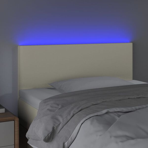 vidaXL LED Kopfteil Creme 100x5x78/88 cm Kunstleder