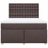 vidaXL Boxspringbett mit Matratze Dunkelbraun 140x190 cm Stoff