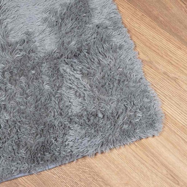 vidaXL Teppich Shaggy Hochflor NAVARRA Hellgrau 60x100 cm Polyester