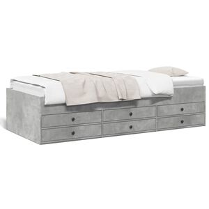 vidaXL Tagesbett mit Schubladen ohne Matratze Betongrau 100x200 cm