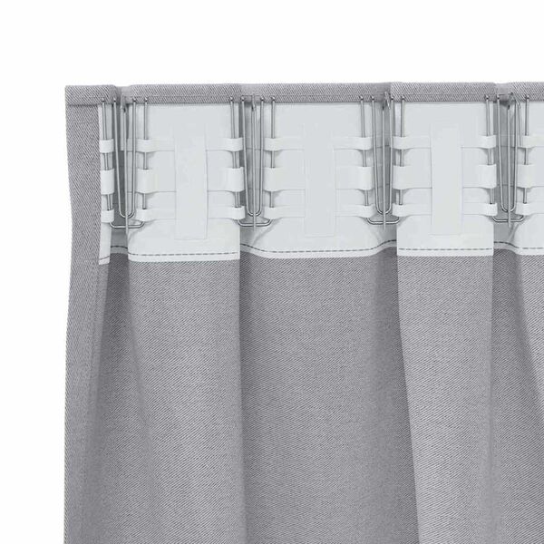 vidaXL Verdunkelungs-Vorh&auml;nge mit Ringen 2 pcs Metallic Grau