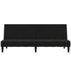 vidaXL Schlafsofa 2-Sitzer mit Hocker Schwarz Mikrofasergewebe