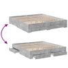 vidaXL Bettgestell mit Schubladen Betongrau 200x200 cm Holzwerkstoff