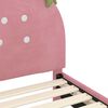 vidaXL Kinderbettgestell mit Kopfteil Rosa 70 x 140 cm Samt